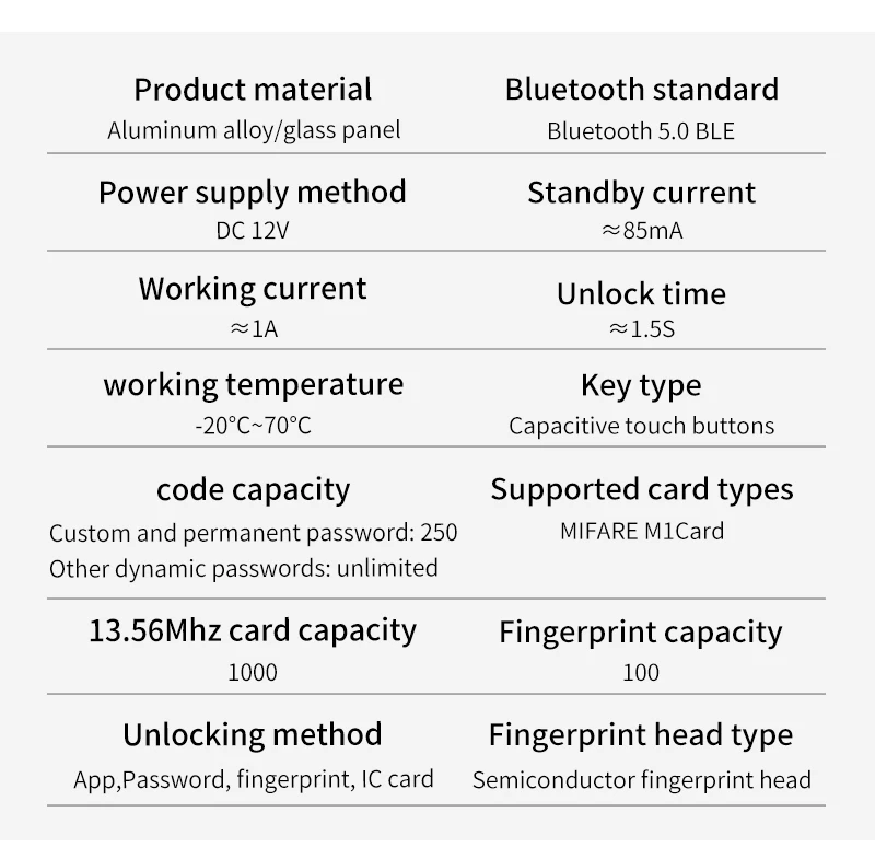 MJ02 TTLOCK APP Bluetooth Outdoor Fingerprint NFC Bluetooth Rfid Passcode Card I