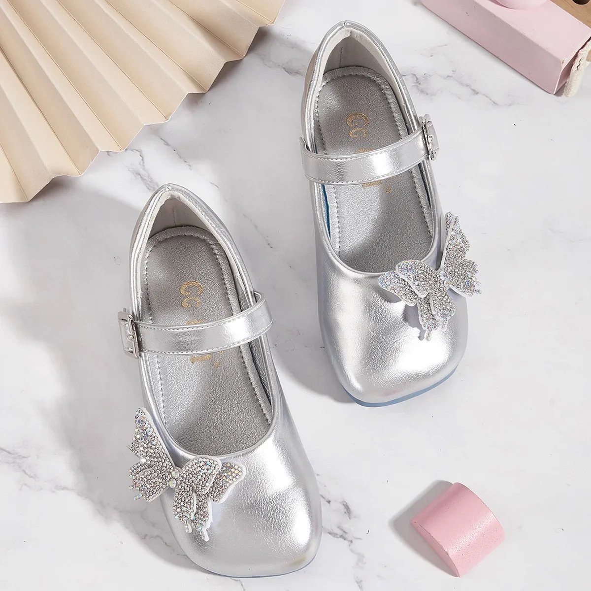 New Girls' Princess Shoes Soft Sole Fashion Bow Children's Leather Shoes Baby Kid's Casual Flats 3-10 Years Old