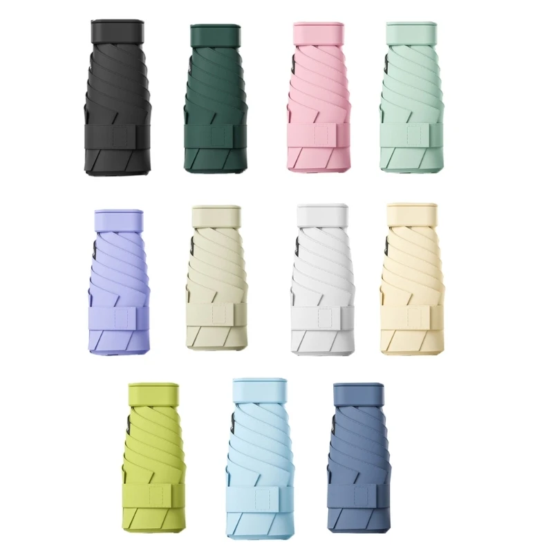

Mini Pocket Umbrella 6-Folding Parasol Lightweight Women Men Sunshade Umbrellas 203C