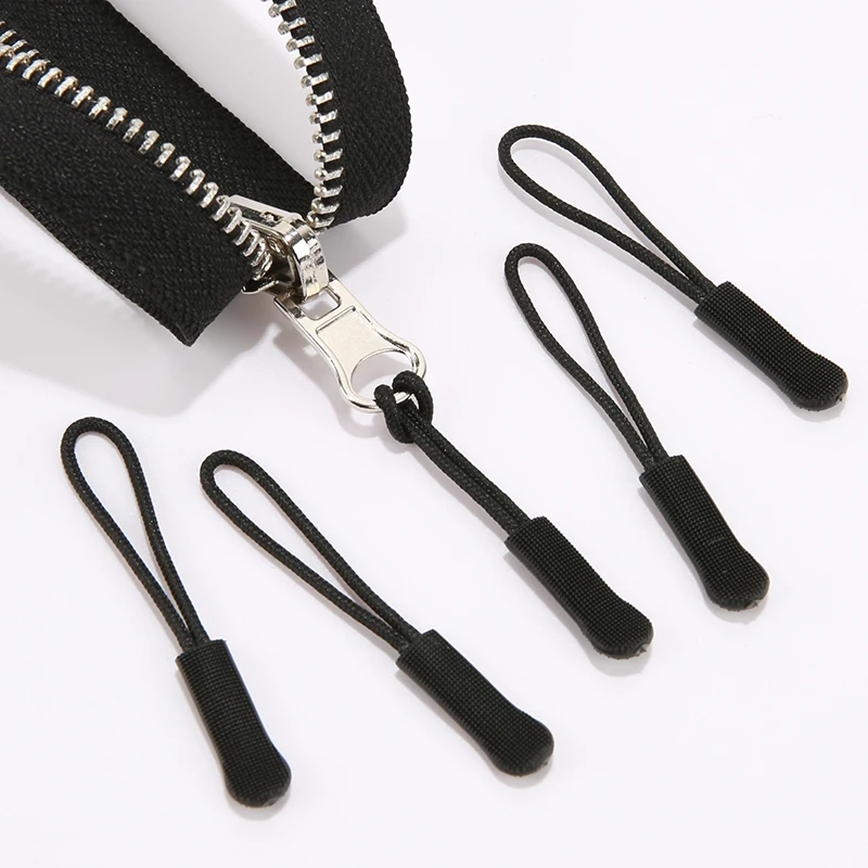 Zipper Head Extension Cord Tags Pulls Slider Cord Rope Puller Ends Lock Zip Clip Buckle 5/10/20PCS for Bag Outdoor