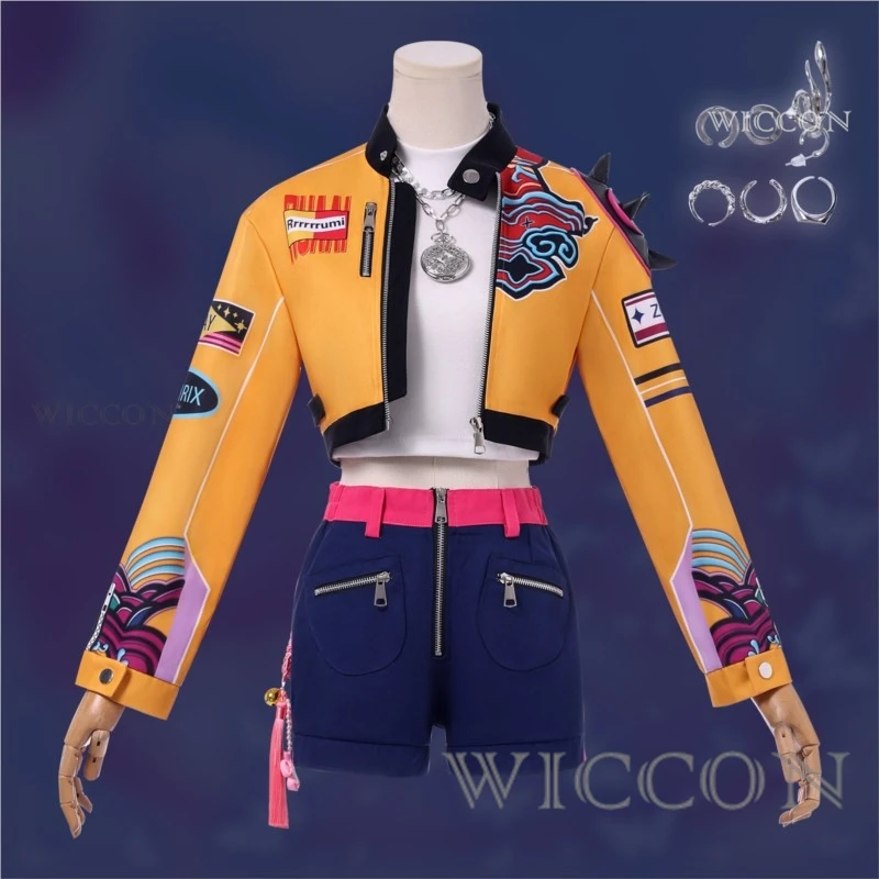 Kpop huntrix rumi cosplay traje peruca mira zoey palco uniforme