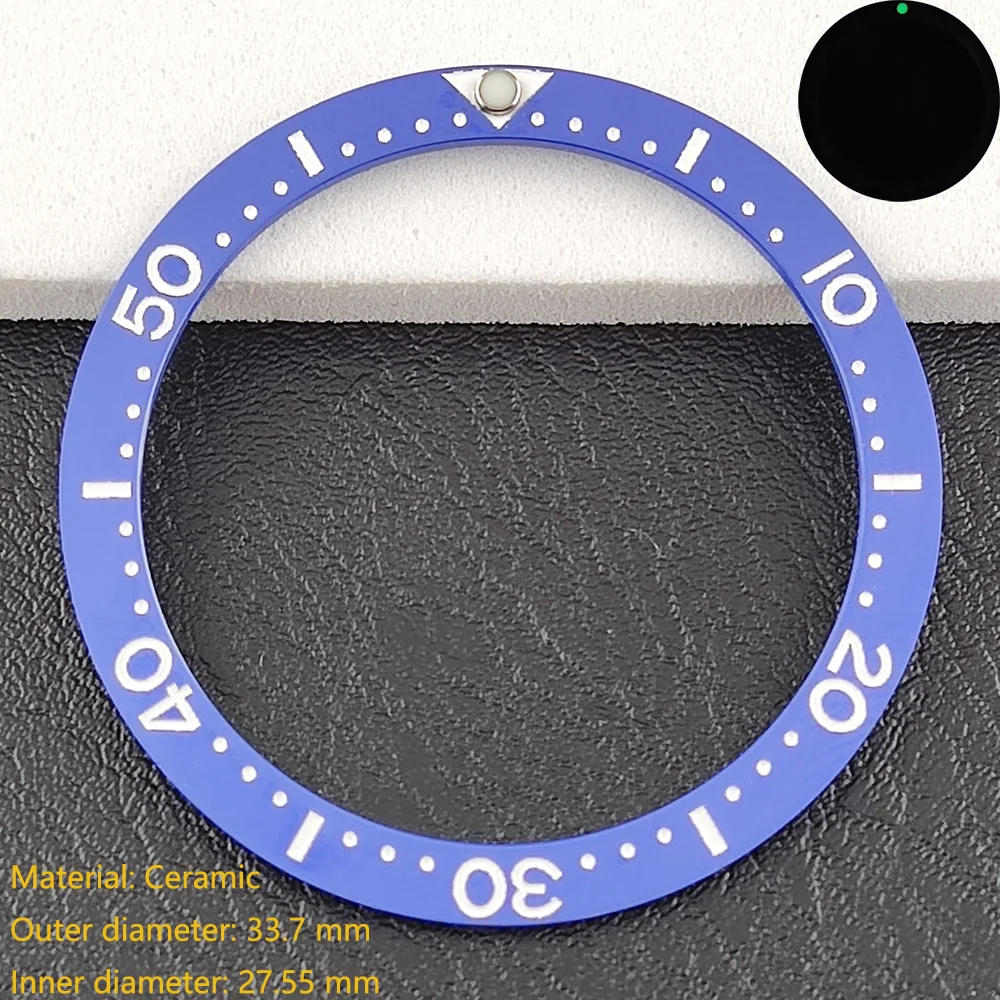 Premium Flat Ceramic Bezel Insert - 33.7mm x 27.5mm - Watch Replacement Accessory