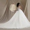 BEPEITHY Customized Ivory Off Shoulder Lace Wedding Dresses For Women Deep Neckline Boho Bride Modern Bridal Ball Gown 6