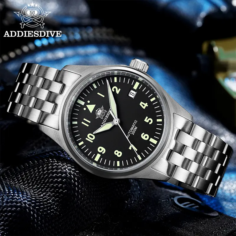 ADDIESDIVE New Men Vintage Watch Top Brand Luxury Sapphire 8215 Mechanical Watch C3 Super Luminous 200m Waterproof Dive Watches - Image 2