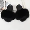Children Slides Faux Fox Fur Slippers Kids Fluffy Raccoon Sandals Fashion Furry Home Flat Flip Flops Baby Girls Cute Plush Shoes 5
