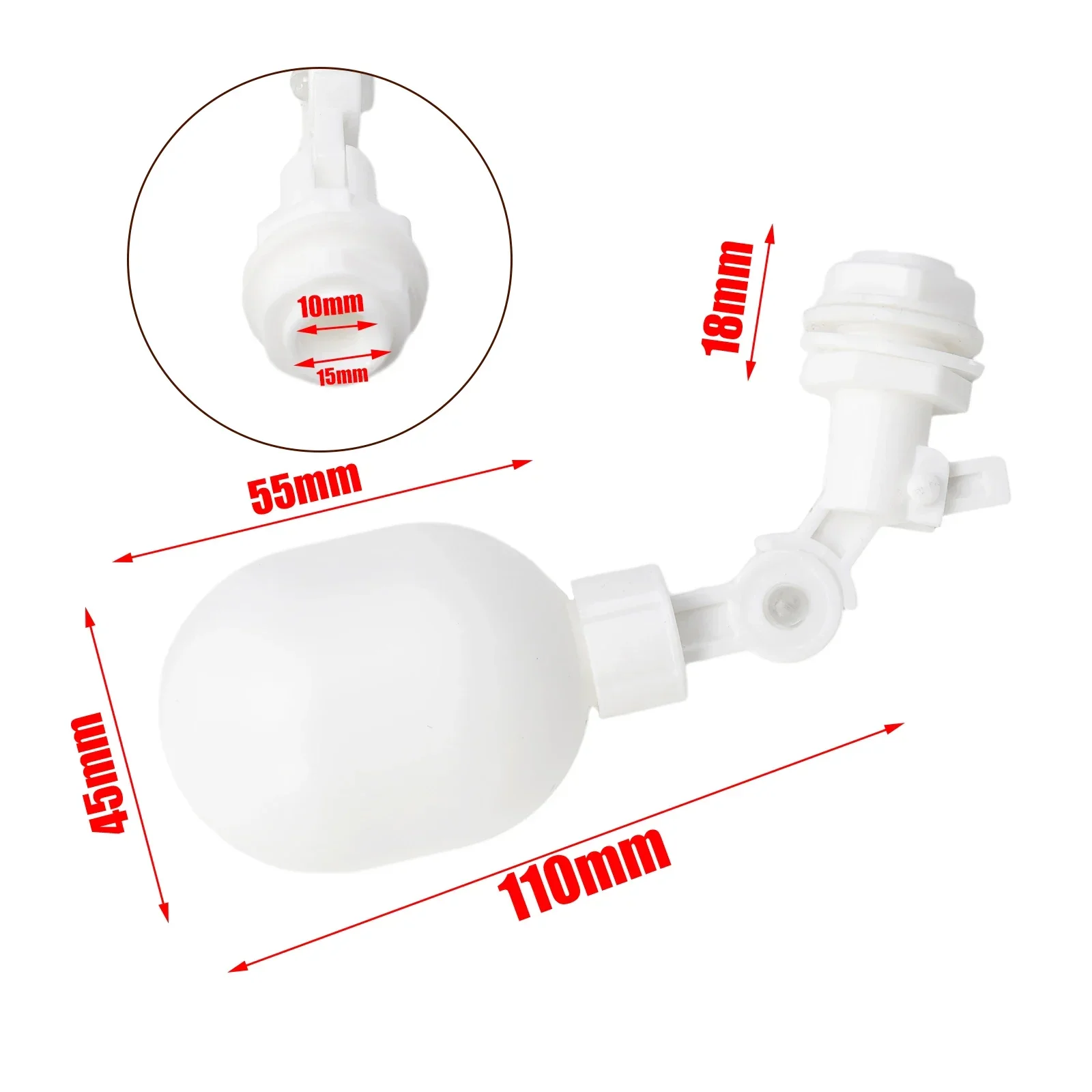 Hot Float Ball Valve Adjustable Aquarium Control Fit 1/4" OD Tube Fittings for Water Tower Plastic Replacement