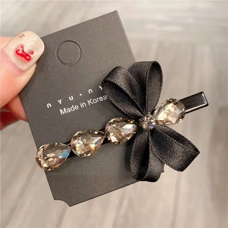 1/2 Stück Damen-Haarspangen, koreanische Schleife, Strass, süß, elegant, sanft, Haarnadel, Kopfbedeckung, Kawaii, hochwertiger Haarschmuck – Detail 2