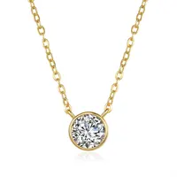 M-JAJA 1ct lunette Moissanite pendentif collier diamant collier pour femmes 18K plaqué or Rose S925 argent clavicule chaîne bijoux 5