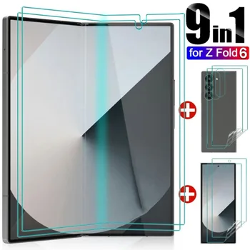 Proteggi schermo in TPU morbido 9 in 1 Fold 6 Pellicola idrogel per Samsung Galaxy Z Fold 6 Protezioni interne, anteriori e posteriori a copertura totale