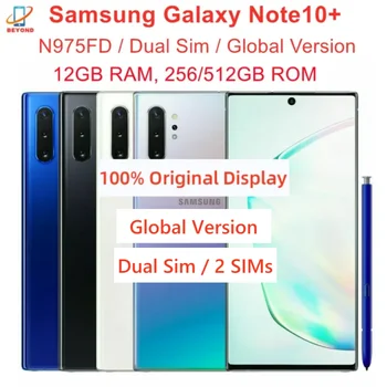 Samsung Galaxy Note 10 Plus Note10+ Duos N975FD Dual Sim Global Version 12GB 256/512GB 6.8" OLED Exynos 4G Original Cell Phone