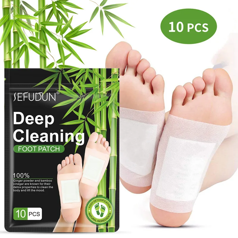 Detox Foot Patches Bamboo Charcoal Pads Detoxification Body Toxins Cleansing Slimming Stress Relief Feet Care Health Pads