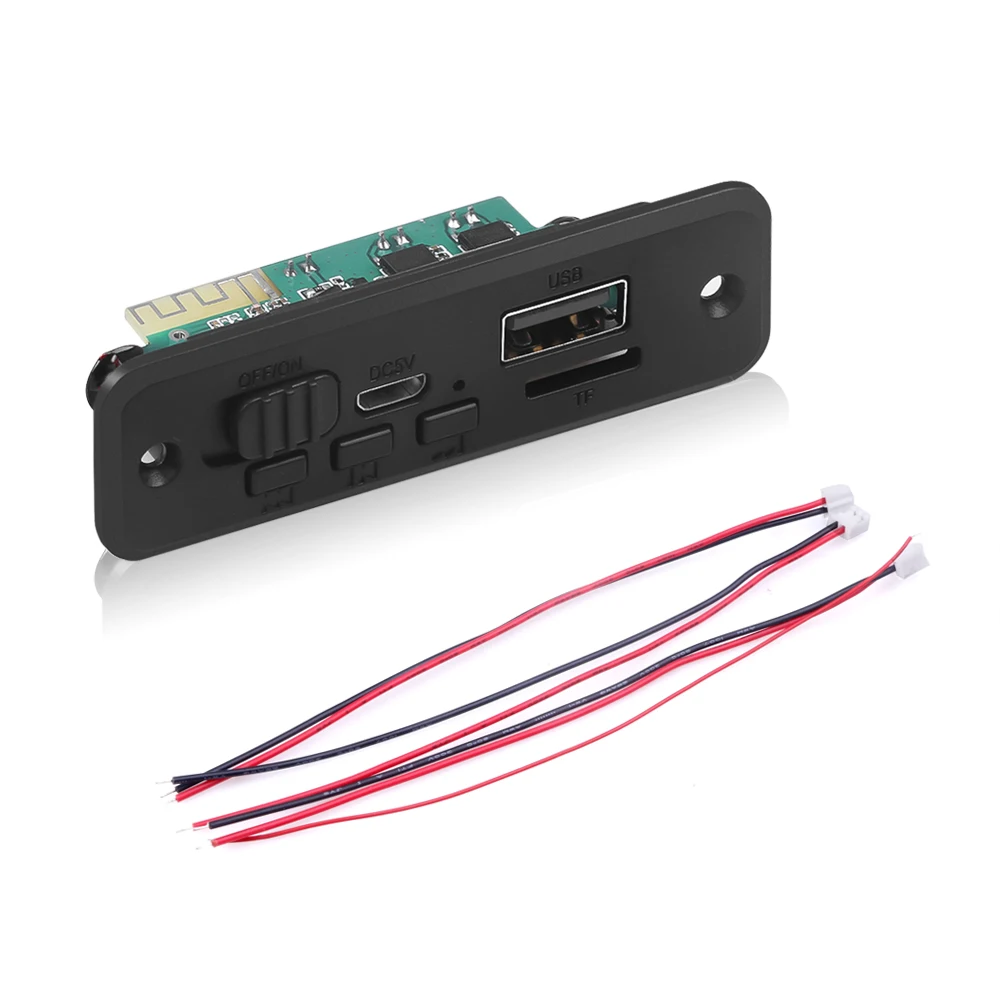 Kebidu MP3 Decoder Board 5V 2x3W Amplifier Bluetooth 5.0 MP3 Player Car FM Radio Module Call Recording Support FM TF USB