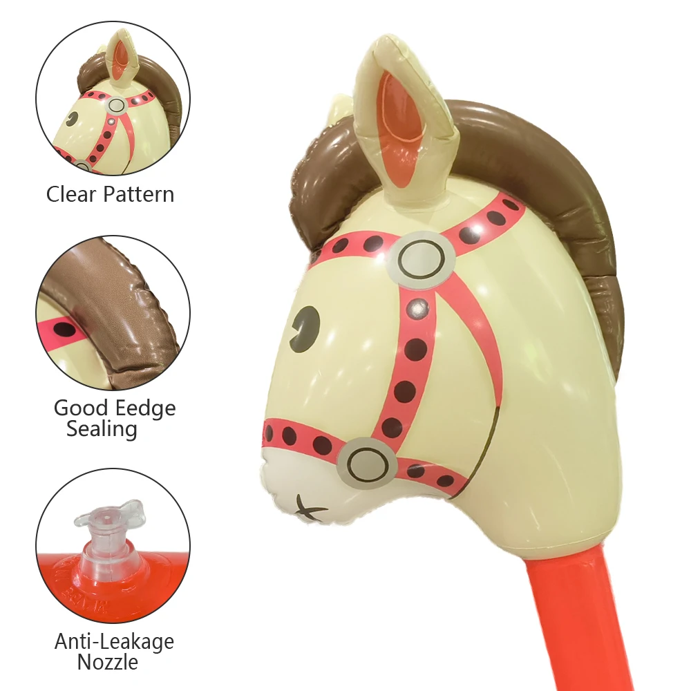 4 stücke Aufblasbare Pferd Kopf Sticks PVC Material Party Spiel Dekoration Aufblasbare Sticks Festliche Tier Kopf Zauberstab – Detail 7