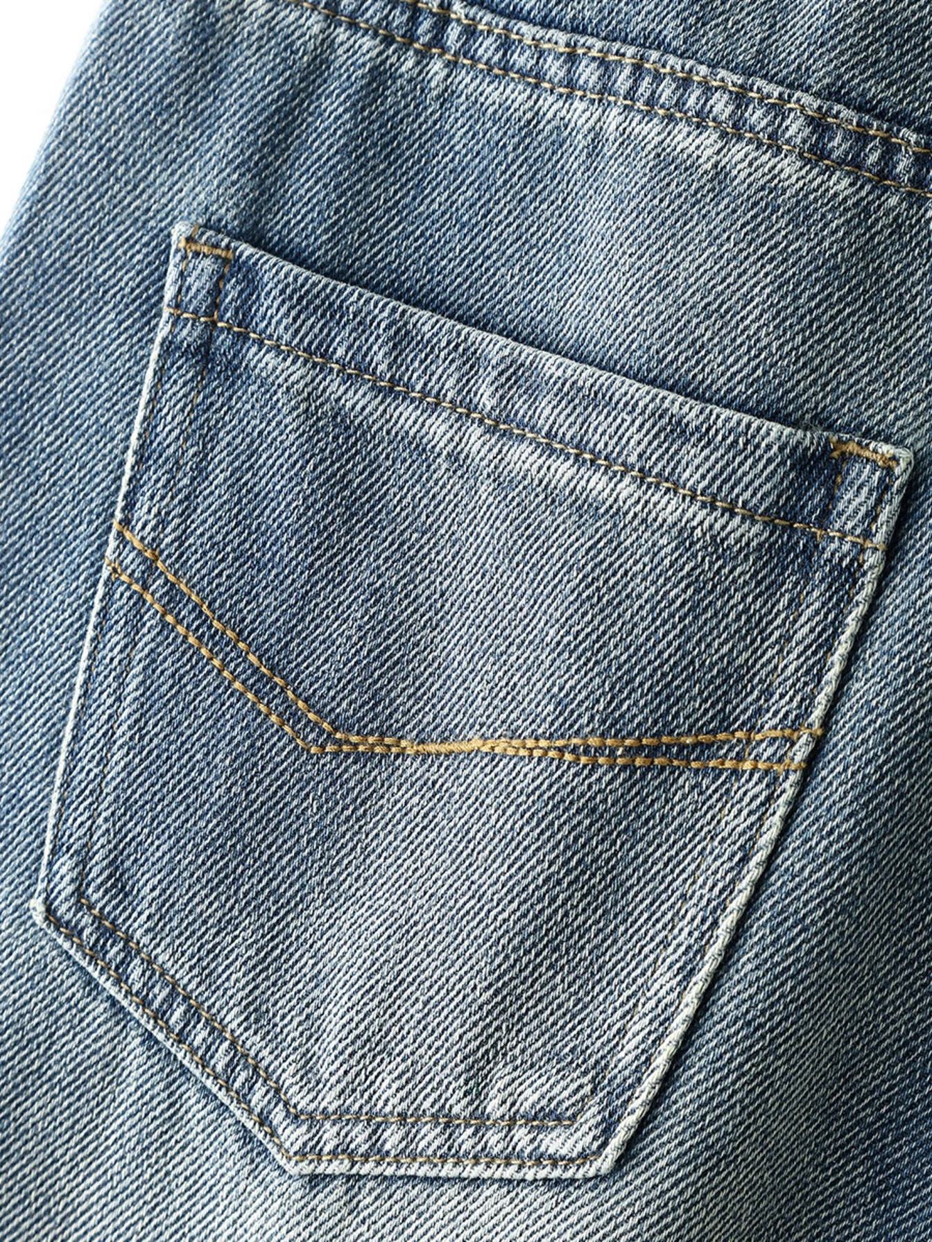 2024 summer five points straight jeans new denim shorts women's denim shorts with pockets blue high waist shorts