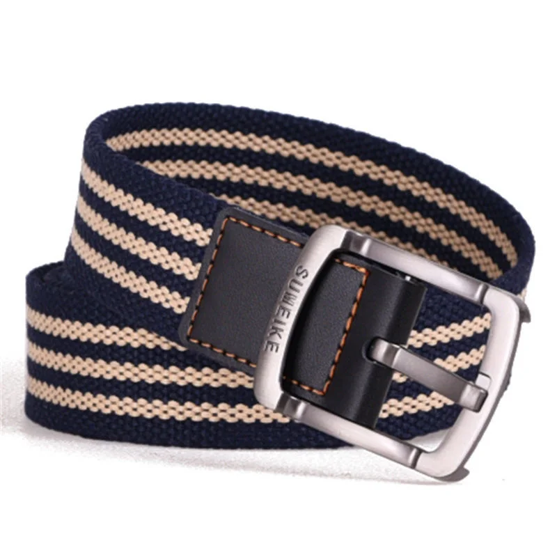 

Canvas Belt Man Alloy Pin Buckle Stripe Casual Jeans Belt Women Student Youth Quality Outdoor Belts