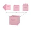 Collapsible Cube Fabric Storage Bins (10.5" x 10.5"), 6 Pack, Pink Puff 4
