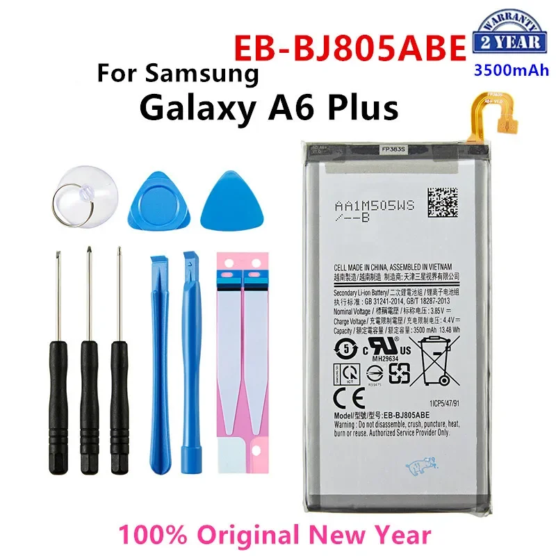 

Оригинальная фотобатарея 100% мАч для Samsung Galaxy A6 Plus A6 + EB-BJ805ABE A605G A6050 A605K A605FN A605GN A6058 + Инструменты