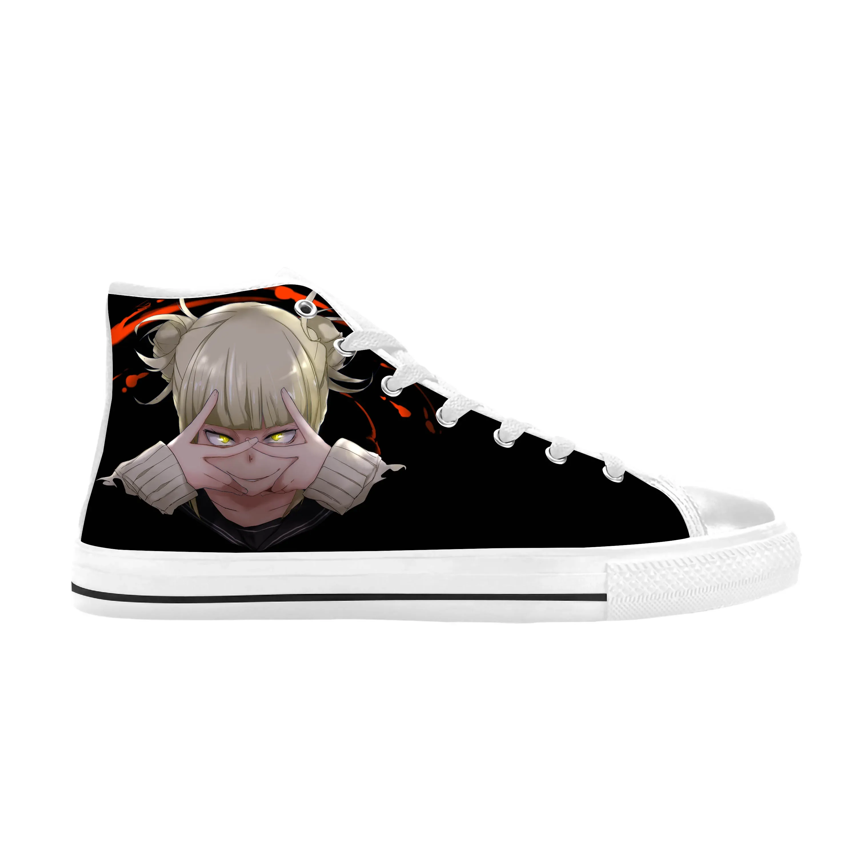 Japanese Manga Anime My Hero Academia Toga Himiko Casual Cloth Shoes High Top Comfortable Breathable 3D Print Men Women Sneakers 3