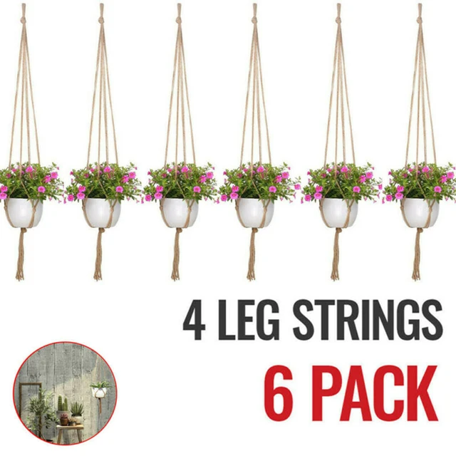 6x Macrame Handmade Plant Hanger Baskets-Holder Balcony Hanging Decoration Vintage Flower Pot Holder Rope Home Garden Supplies 1