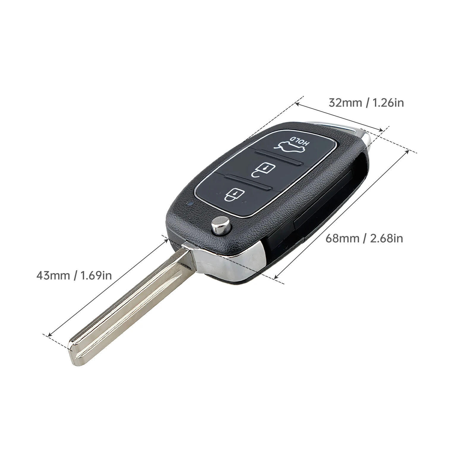 ontto 3 Tasti Custodia Cover Protettiva per Chiave Telecomando Auto Hyundai e Kia IX20 IX30 IX35 IX45 IX55 Elantra Mistra Sonata Tucson in ABS Guscio Protettivo Coprichiave Portachiavi-Nero carbonio B