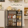 Coffee Bar Station Tiered Organizer Coffee Cabinet with Dividers Storage Accessories Home Kitchen Office Living Room 2