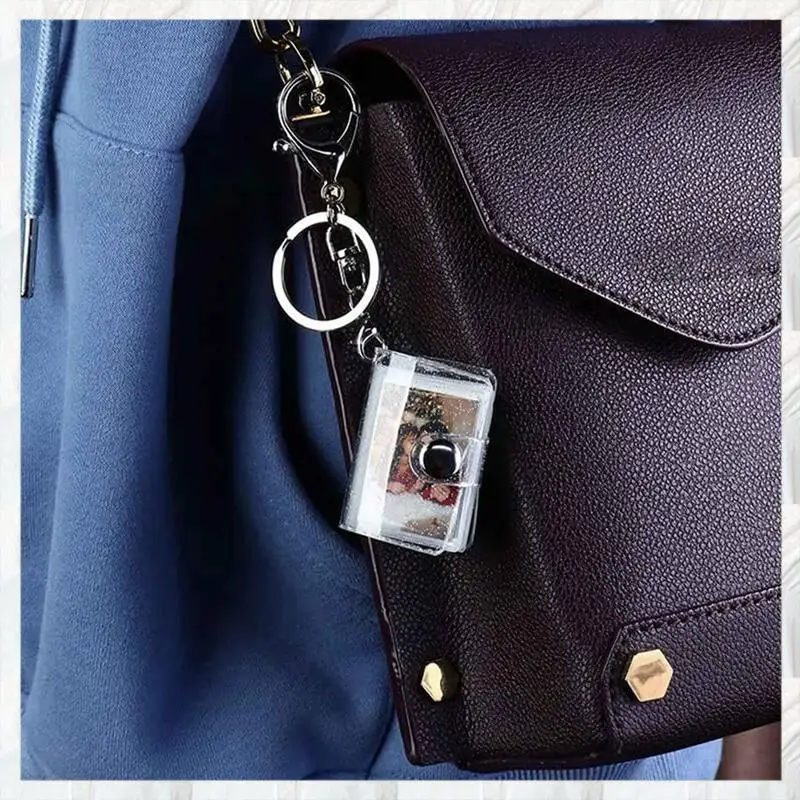 Hot Selling-10X 미니 소형 사진 앨범 키 체인 16 사진 책 홀더 열쇠 고리 남자 친구 여자 친구를위한 DIY 선물, 10X Mini Smal