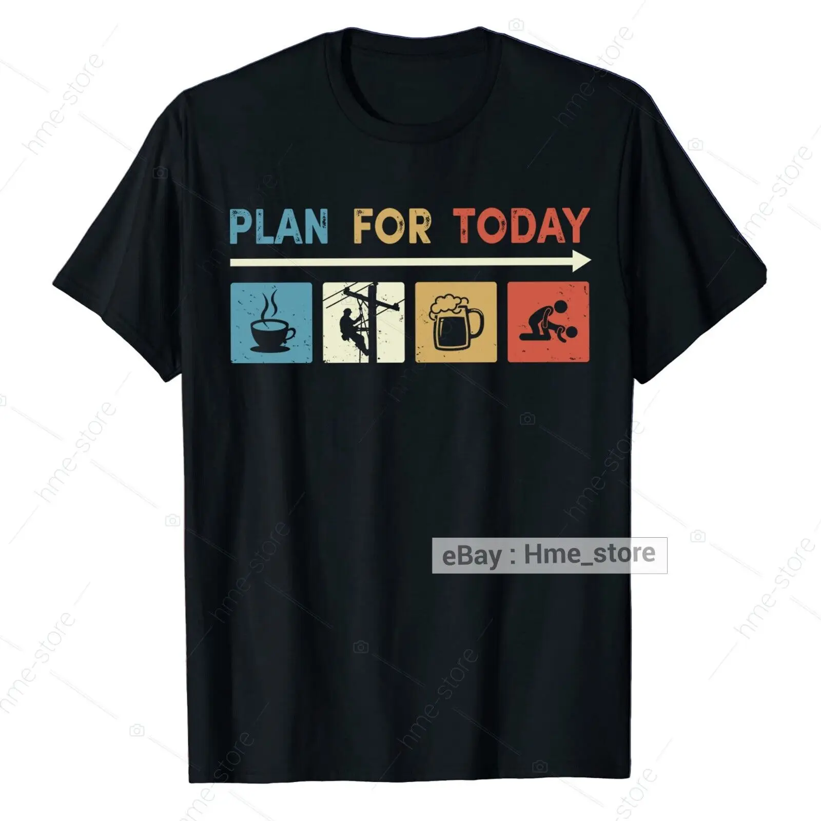 Divertente Power Lineman T-Shirt Uomo Plan For Today Electrial Linesman Humor Tee