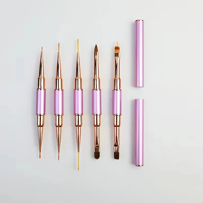 Nail Art Brush Personalized Manicure Tools Design Tip Painting Drawing Carving Dotting Pen FlatFan Liner Acrylic Gel Custom Logo 4