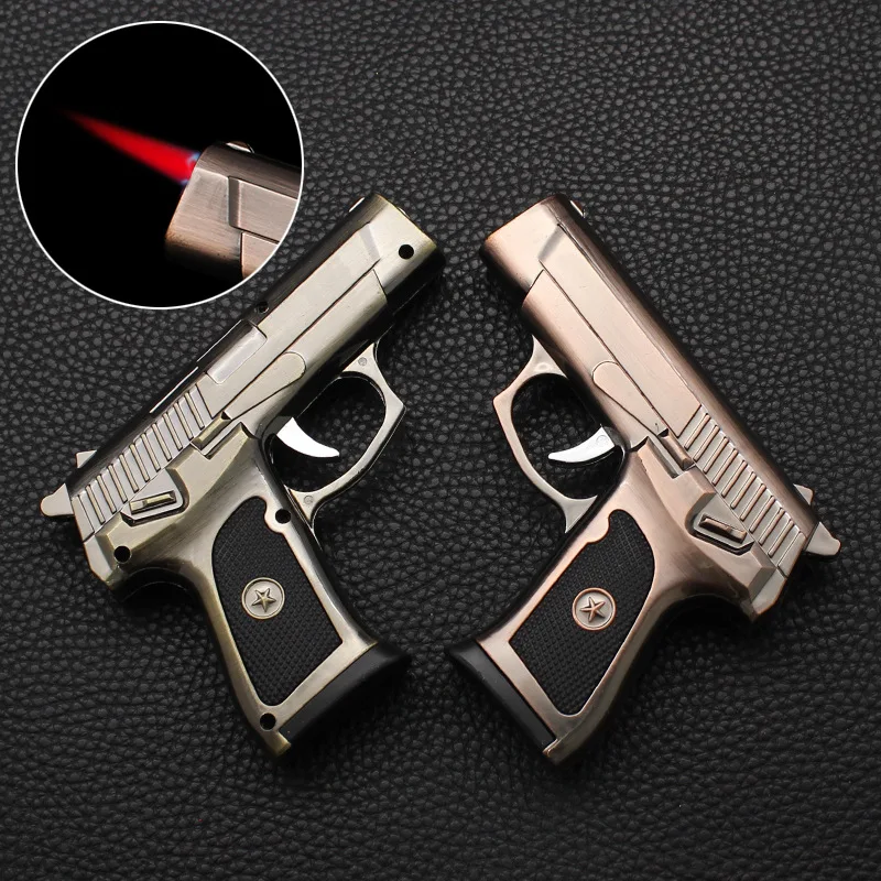 Creative Lighters Gun Model Novelty Inflatable Windproof Lighter Men's