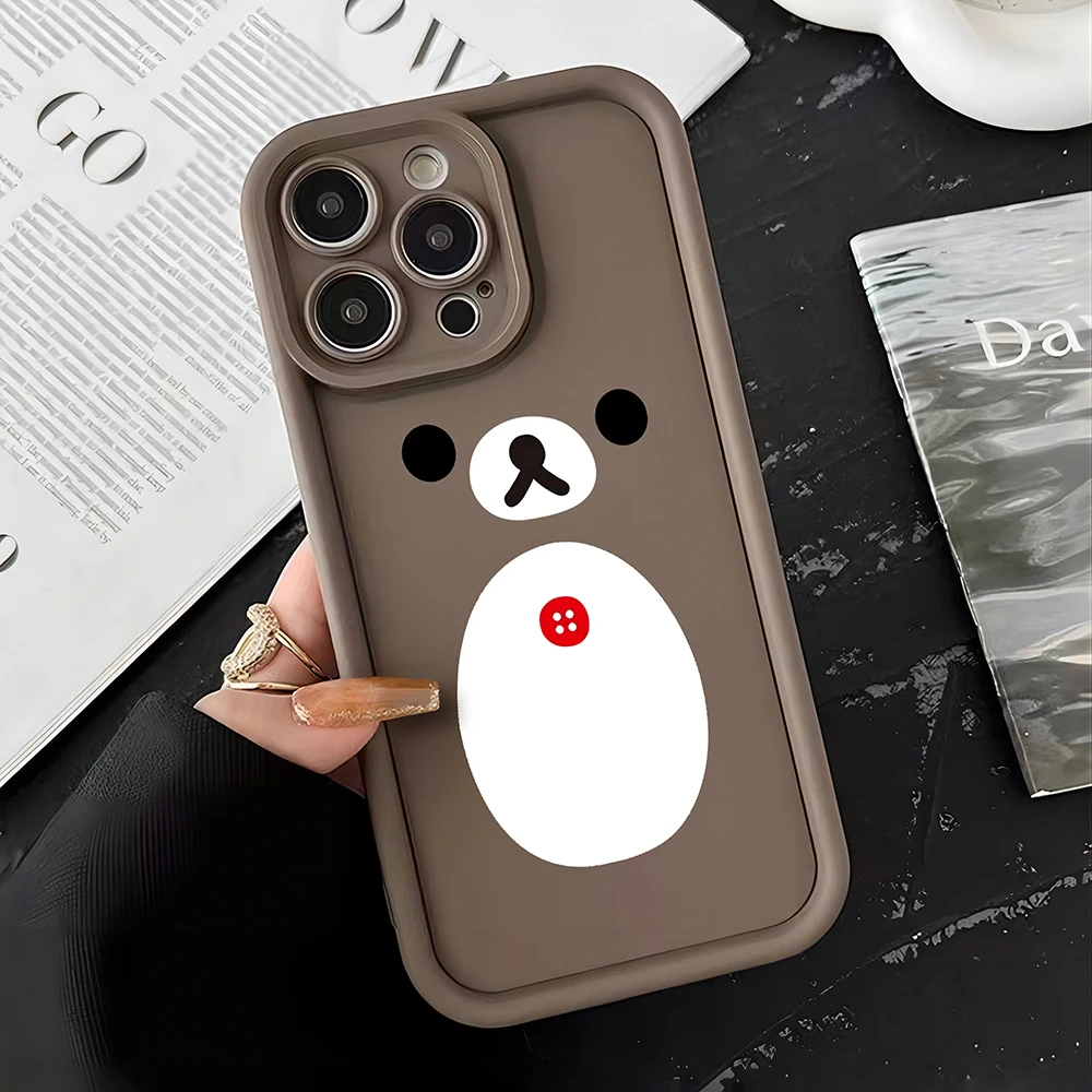 Charming Cartoon Rilakkuma Bear Phone Case - Soft Back Cover