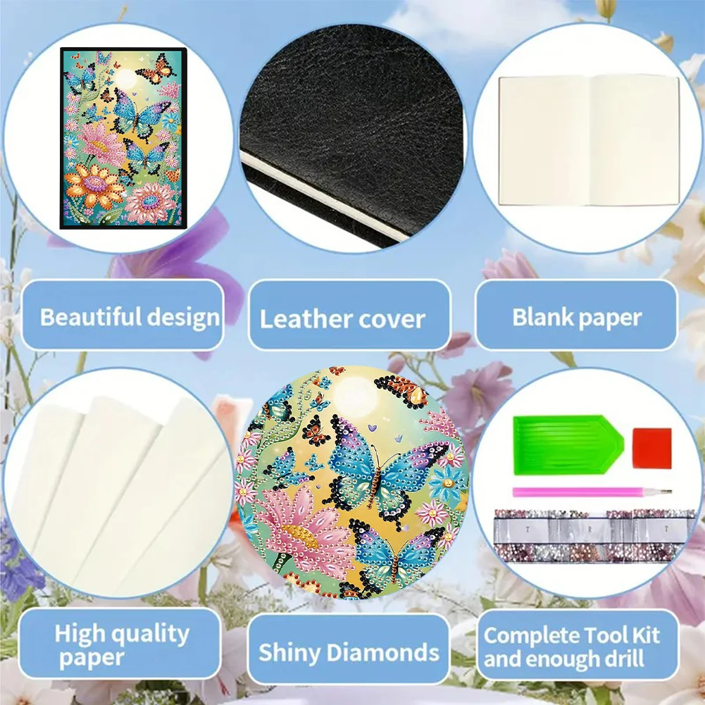 A5 Size Diamond Painting Diary Book with Resin Diamonds