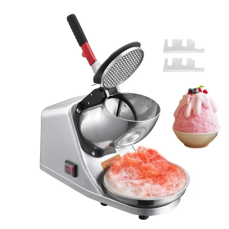 Ice Crusher Prevent Splash Electric Double Blades Snow Cone Maker 2200RPM  Shaved Ice Machine Home And Commercial Ice Crushers
