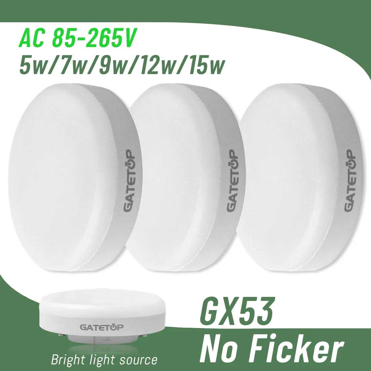 8PCS คุณภาพสูง GX53 5W 7W 9W 15W LED Spotlight AC85-265V 100lm/W Daylight WARM Cold Light สําหรับห้องนอนหน้าแรก derection 1