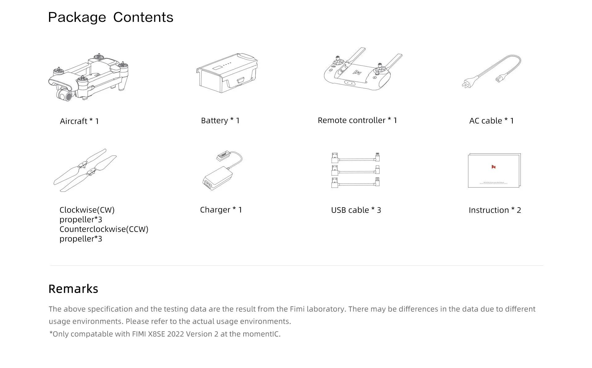 FIMI X8se 2022 V2 Drone, the above specification and the testing data are the result from the Fimi laboratory . there may