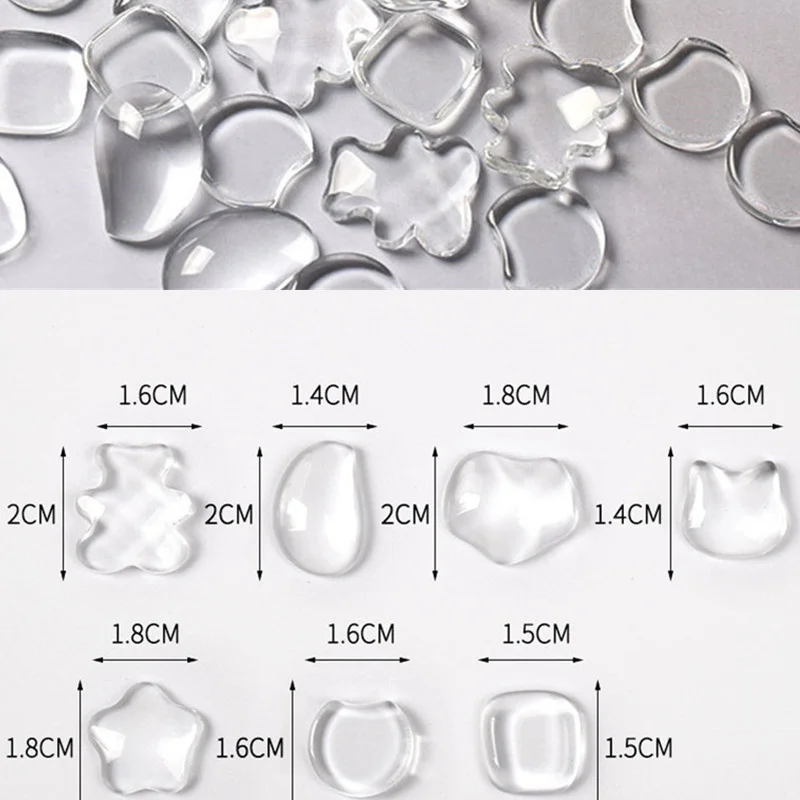 

50Pcs Kawaii Accessories Transparent Bear Nail Art Charms Decorations Mixed Shape Nail Art Rhinestones DIY Manicure Accessories