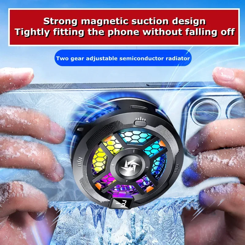 SL18 Mobile Phone Magnetic Back-Clip 2 in 1 Semiconductor Refrigeration Cooling Fan Radiator for IPhone Android PUBG Game Cooler