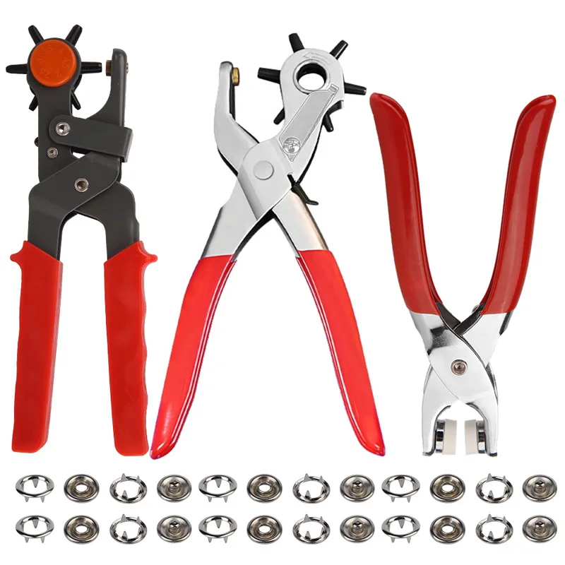 LMDZLeatherBeltHolePunchHeavyDutyEyeletPuncher100setFiveclawBuckleMetalSnap