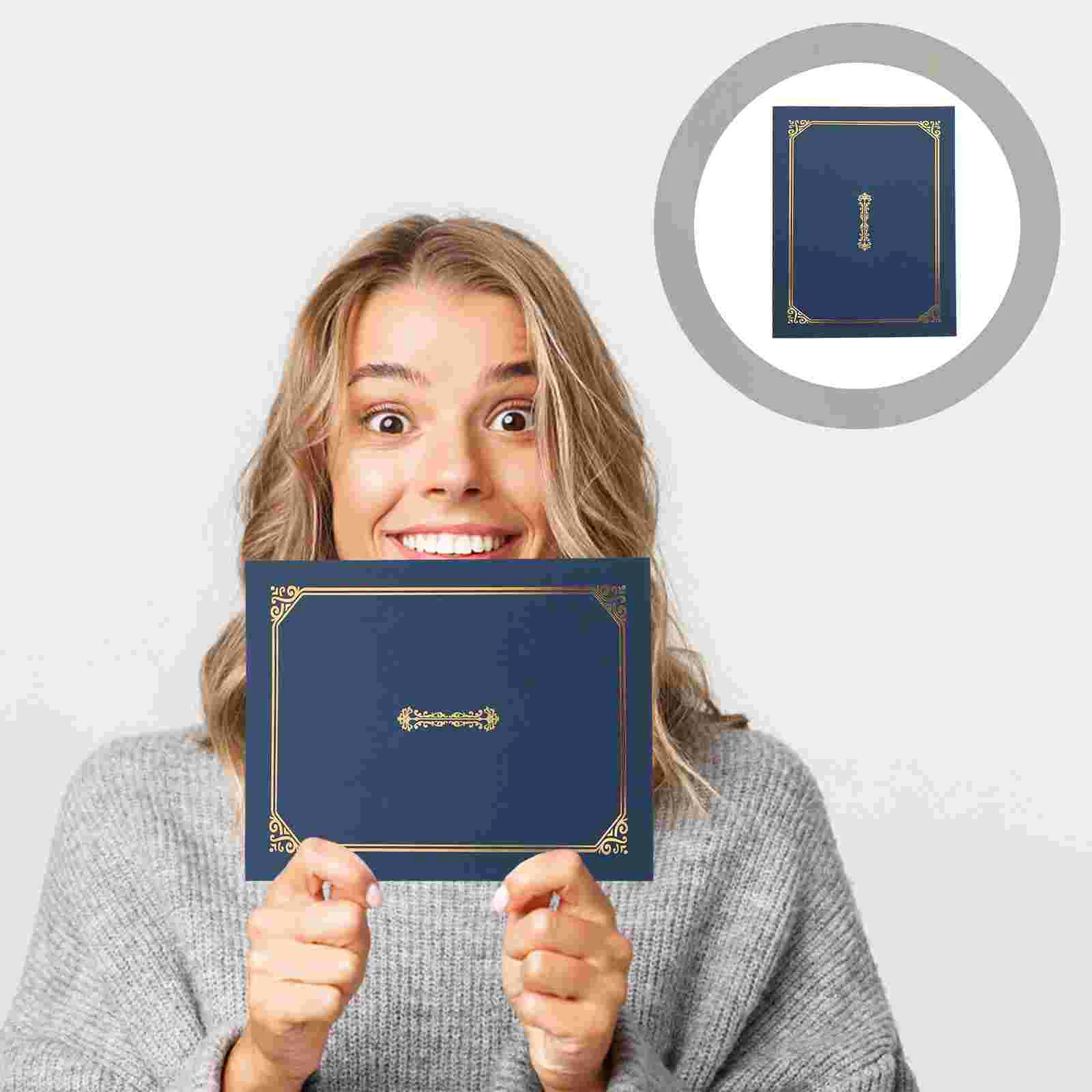 

Держатель для сертификата диплома, Обложка для документов, держатели бумаги, папка, черная рамка для градиентов, папки, синие A4 рамки, золотые