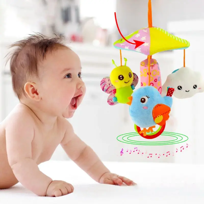 

Animal Crib Hanging Toy Baby Bed Stroller Wind Newborn Rattle