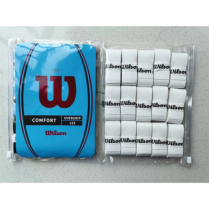 Tennis Racket Overgrip 15 Pieces Original WILSON Anti Slip Tennis Racket Sweatband Grips Padel Shock Absorption Grip Tape Training Accessories