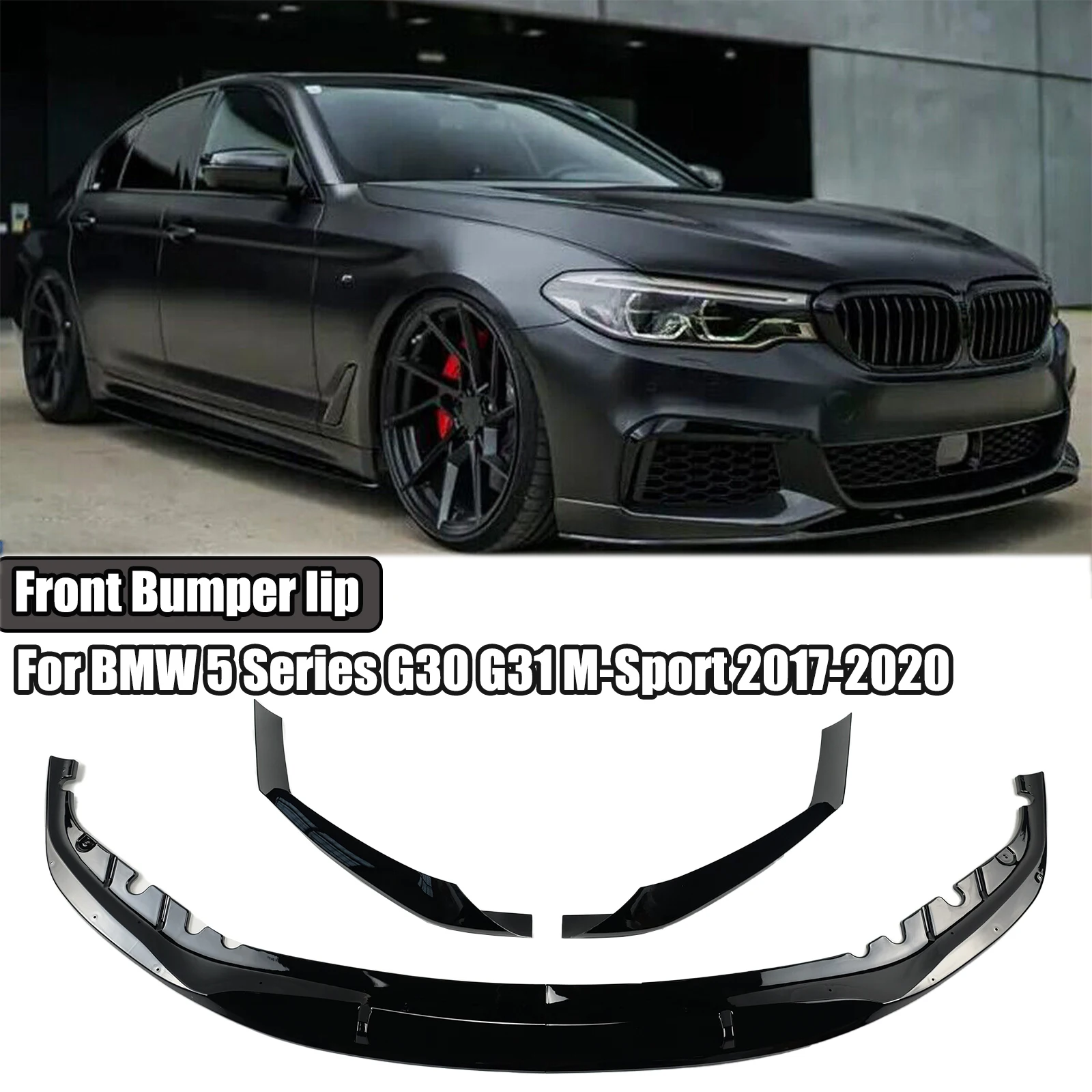 

For BMW 5 Series G30 G31 530i 535i 540i M550i M Sport M-tech 2017-2020 Front Bumper Lip Splitter Spoiler Diffuser