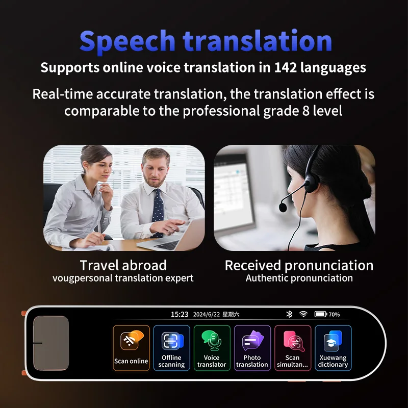 A29S Scan Translation Pen Exam Reader Voice Language Translator Device with Touchscreen WiFi/Hotspot Connection/Offline Function voice translator,language translator,translation pen