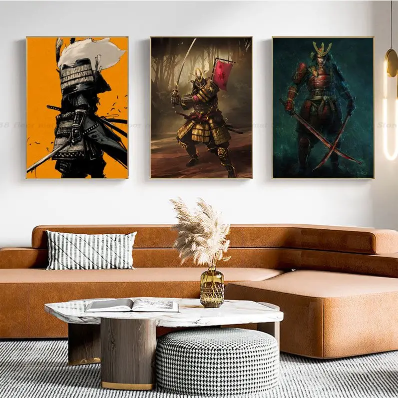 

Japanese Samurai Whitepaper Poster Whitepaper Sticker DIY Room Bar Cafe Nordic Home Decor