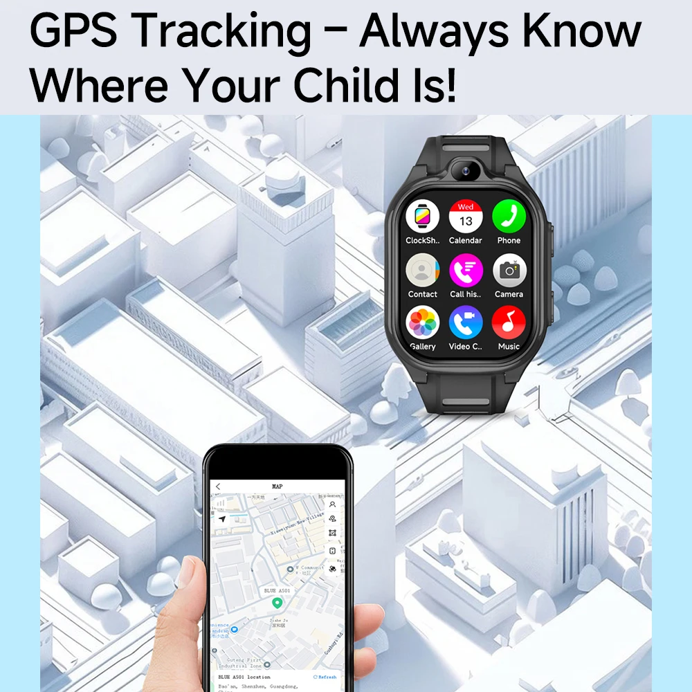 4G Kids Smart Watch GPS WIFI Video Call SOS APP Download Monitor Tracker Location Phone Watch Child Smartwatch Boys Girls Gifts