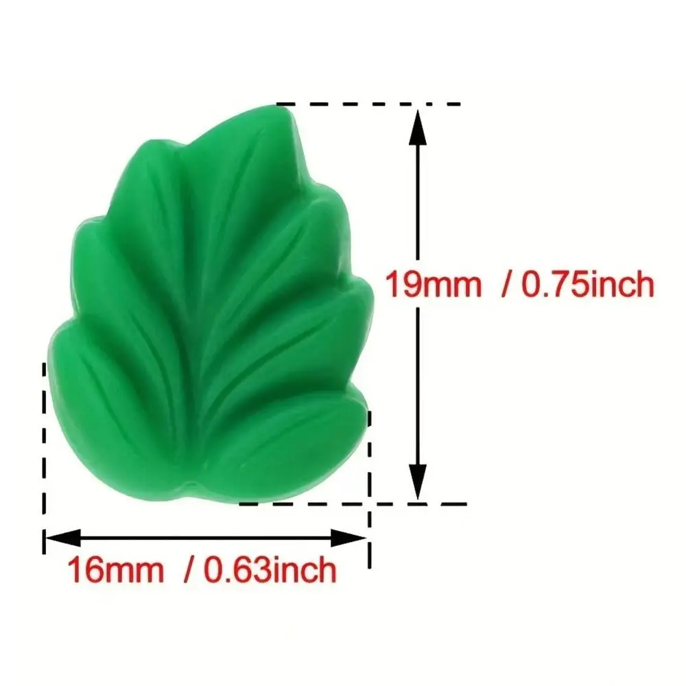 50pcs 녹색 잎 모양 플라스틱 푸시 핀 금속 컬러 컬러 푸시 핀 플라스틱 귀여운 장식 스터드 학교 문구