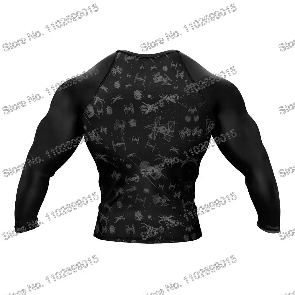 Galactic Grapplers Diving T-Shirt Tight Long Sleeve Rash Guard BJJ MMA Swimwear Men Surf Clothing Beach Floatsuit Women GYM Tops rash guard