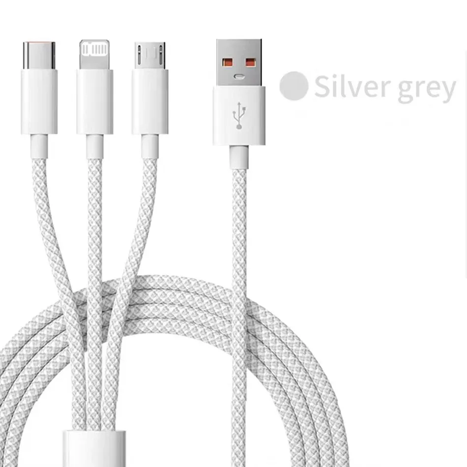 ตัวเลือกสินค้า สายชาร์จ USB-C 3 in 1 ชาร์จเร็ว 66W ใช้ได้กับทุกแบรนด์