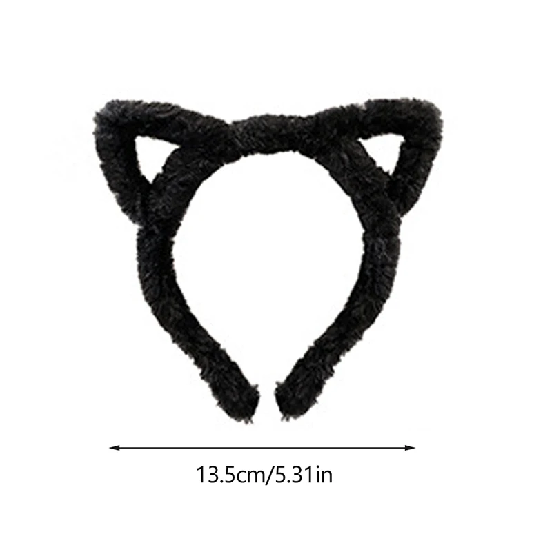 Katze Ohr Stirnband Plüsch Winter Pelzigen Kaninchen Ohr Haarband haarband Für Frauen Haar Zubehör Party Kostüm Headwear – Detail 1