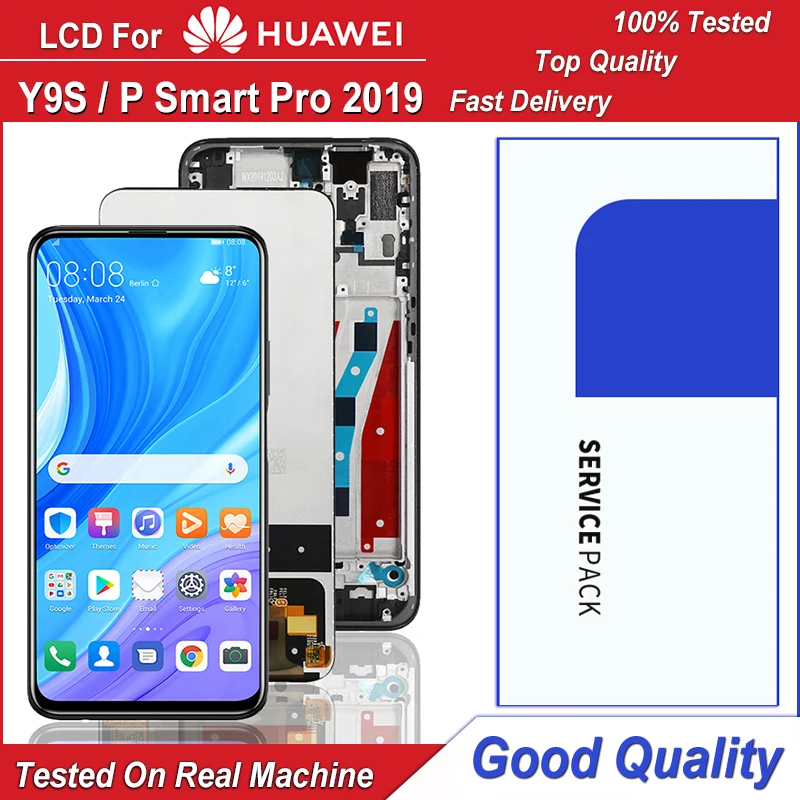 

ЖК-дисплей Cog 6,59 дюйма для Huawei Y9s STK-L21 L22 LX3, ЖК-дисплей с сенсорным экраном и дигитайзером в сборе для Huawei P Smart Pro 2019, ЖК-экран