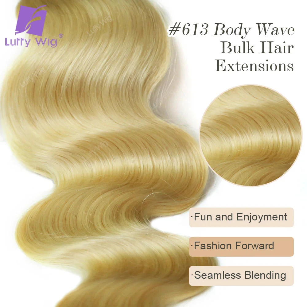 Body Wave Bulk Human Hair For Braiding Burmese Remy Double Drawn Hair Bundles Boho Box Braids No Weft Hair Extensions Luffy 3